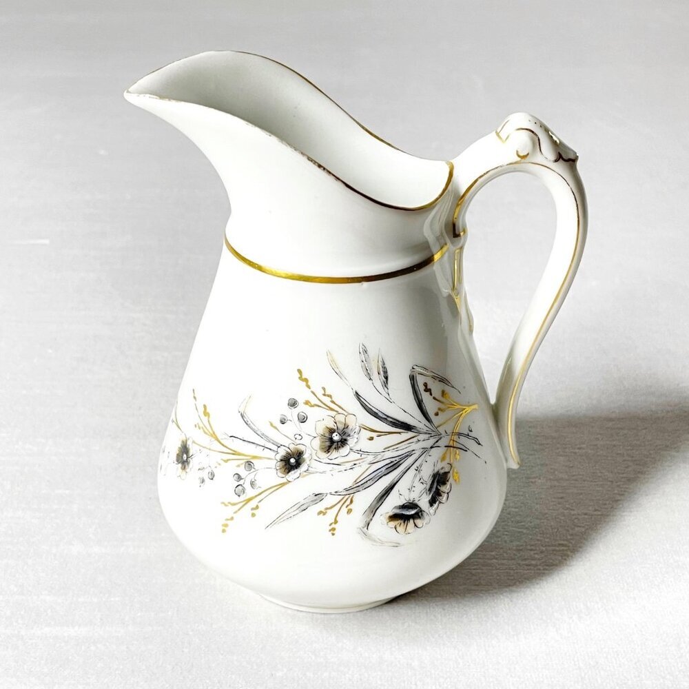 Vintage Charles Field Haviland Limoges Creamer Pitcher 6” Floral Print